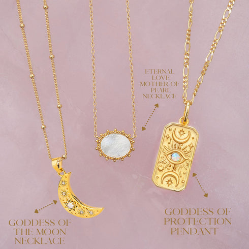 Crescent Moon Necklace with Pure Opal Gemstone in Gold Vermeil
